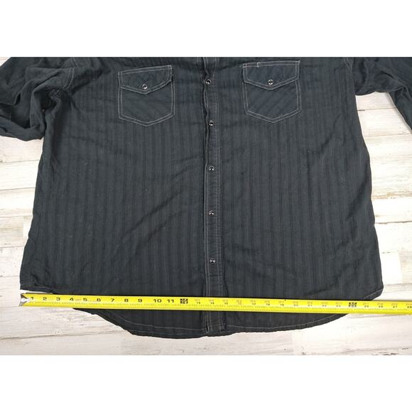 Ely Cattleman Shirt Mens 2XL Blk Western VTG Snap Long Sleeve w/Floral Design - Picture 9 of 11